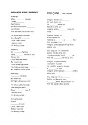 English Worksheet: fairytale eurovision lyrics