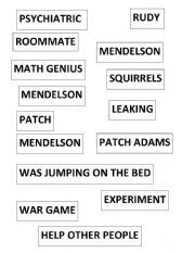 English Worksheet: Patch Adams Past Continuous Game