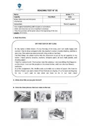 English Worksheet: Reading Test