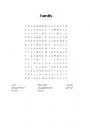 English Worksheet: Family wordsearch