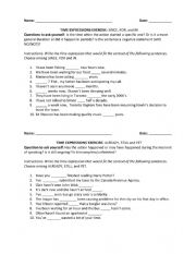Time Expressions Exercises