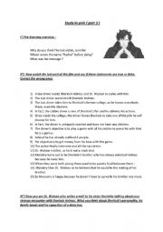 English Worksheet: Sherlock Holmes - Study in pink - film part 3 - final part