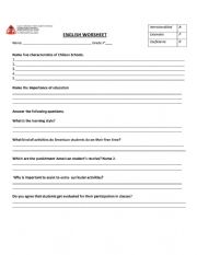 English Worksheet: schools 