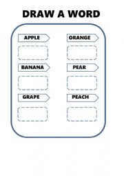 English Worksheet: Draw a fruit game