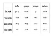 English Worksheet: Jeopardy Verbs game 