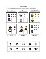 English Worksheet: Math Exercise - professions