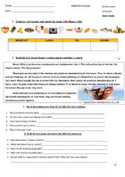 English Worksheet: Eating habits test 