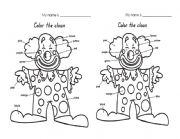 English Worksheet: Colour the clown