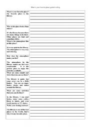 English Worksheet: What is your favorite place guided writing worsheet