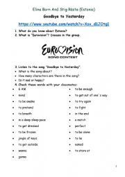 English Worksheet: Goodbye to Yesterday_Lyric