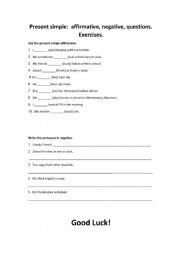 English Worksheet: Present Simple