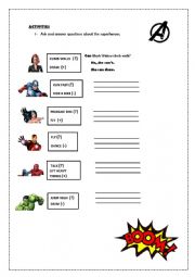 English Worksheet: Can and Cant