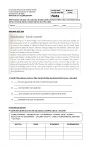 English Worksheet: Globalization