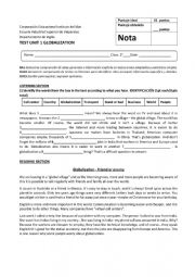 English Worksheet: Globalization TEST