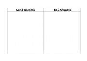 English Worksheet: Land and Sea Creatures