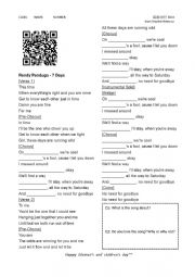 English Worksheet: 7 days worksheet