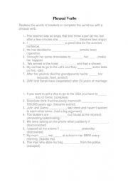 English Worksheet: Phrasal Verbs