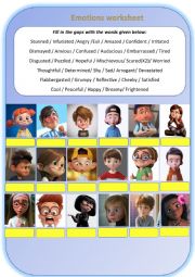 Emotions and feelings worksheet