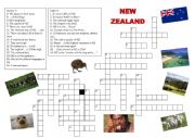 English Worksheet: New Zealand crosswords