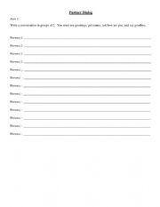 English Worksheet: Partner Dialogue 