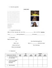 English Worksheet: guess who