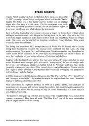 English Worksheet: Frank Sinatra bio