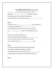 English Worksheet: A Love Without End Amen by George Strait worksheet