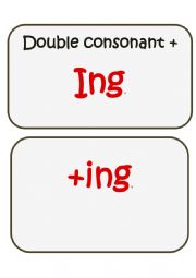 English Worksheet: -ING RULES MATCHING GAME