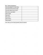 English Worksheet: Describing and drawing your family