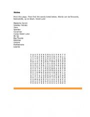 Holes Word Search