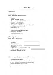 English Worksheet: Conversation skills
