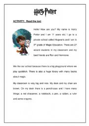 English Worksheet: Harry Potter