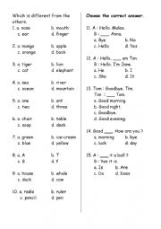 English Worksheet: Vocab test