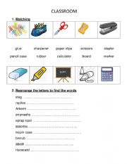 English Worksheet: CLASSROOM-THIS THAT THESE THOSE