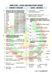 COUNT AND NON COUNT NOUNS