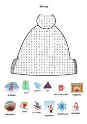 English Worksheet: Winter wordsearch