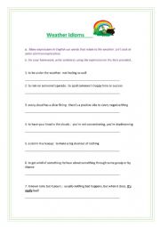 Weather idioms and their meanings
