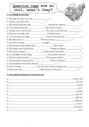 English Worksheet: Question Tags