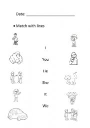 English Worksheet: PERSONAL PRONOUNS WORKSHEET