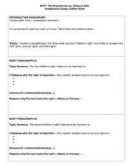 English Worksheet: Compare and contrast writing frame