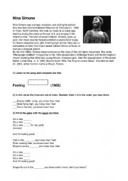 English Worksheet: Feelin Good Nina Simone