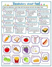 Vocabulary about food