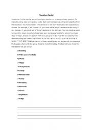 English Worksheet: Send Your Teacher on Vacation
