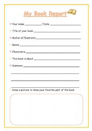 Book report worksheet