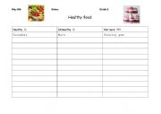 English Worksheet: Healthy Food