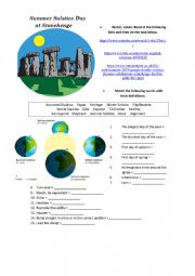 English Worksheet: SUMMER SOLSTICE DAY AT STONEHENGE