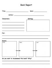 English Worksheet: bookreport templete