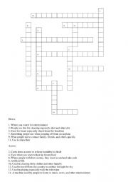 English Worksheet: 20th Century Machine Crossword Puzzle