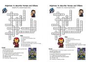 English Worksheet: Adjectives crossword