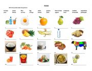 English Worksheet: Food